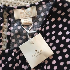 14Y Kids Kate Spade Pink Black Polka Dot Dress